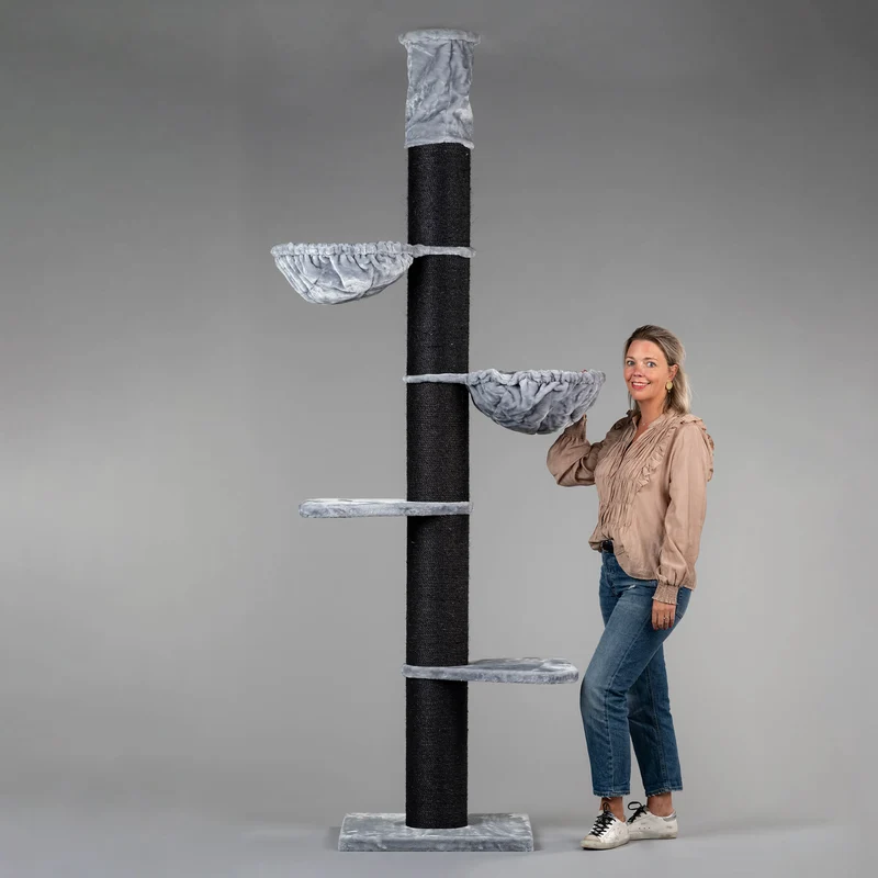 Krabpaal Maine Coon Tower Blackline (Lichtgrijs) 225-245 cm