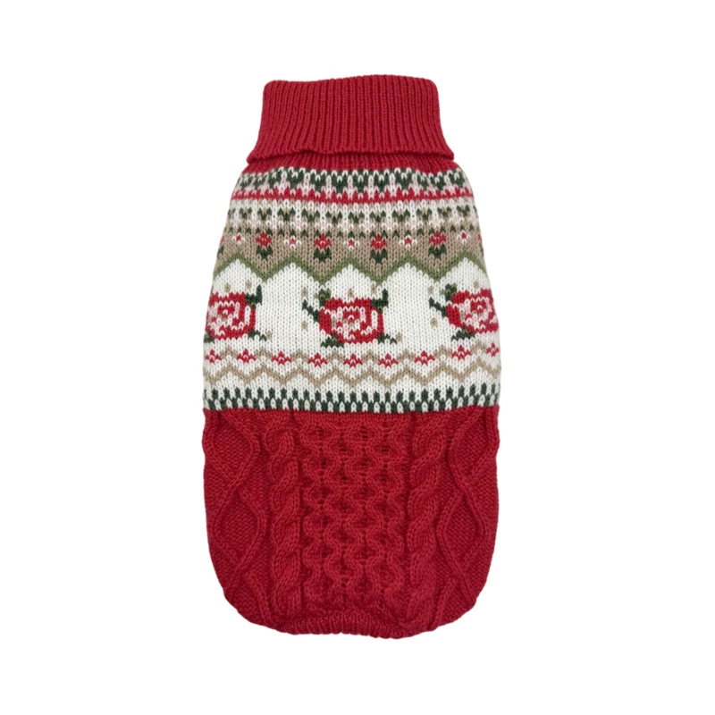 Maglione Cani Gatti Ricami Floreali - Acrilico Morbido