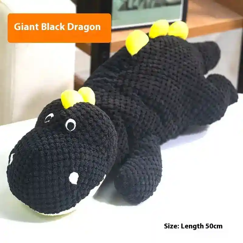 Peluche Drago Nero Cani 50cm Interattivo Morbido