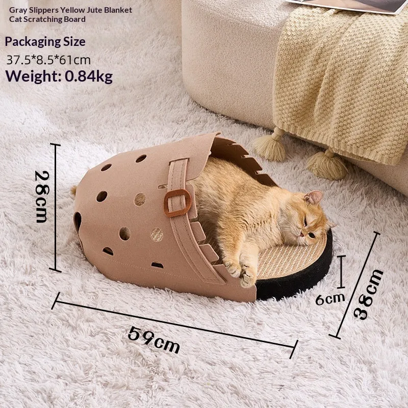 Cuccia Gatto Ciabatta Feltro Graffiatoio | Crocs Style