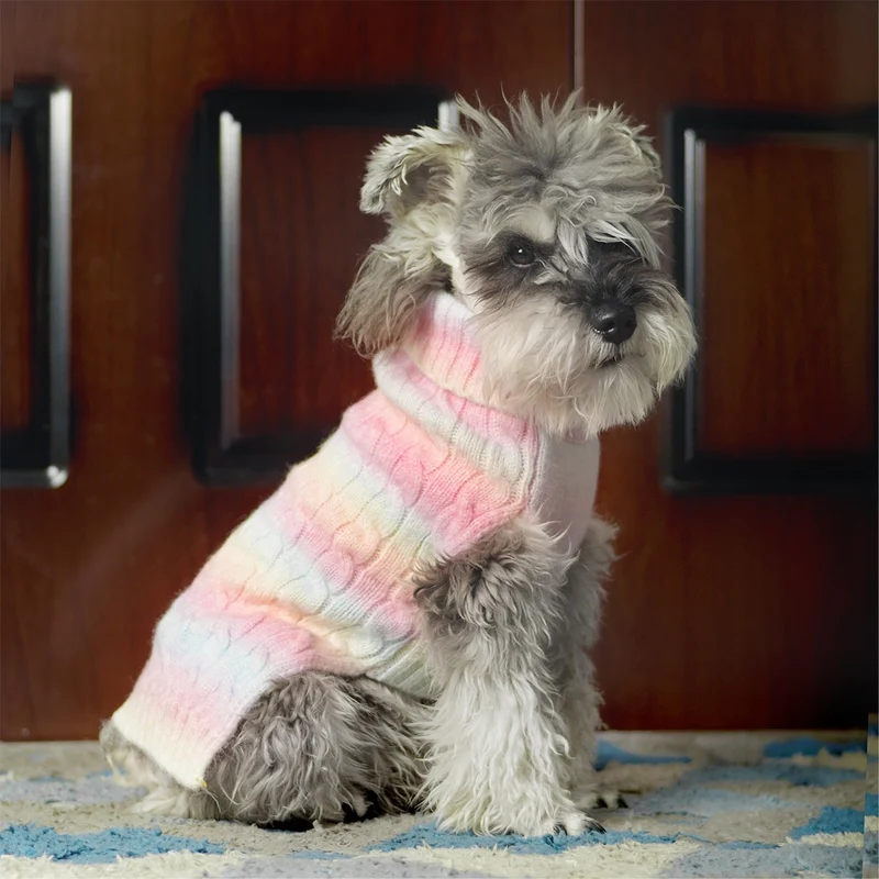 Maglione Collo Alto Lana Gradient Cani Gatti S-XL
