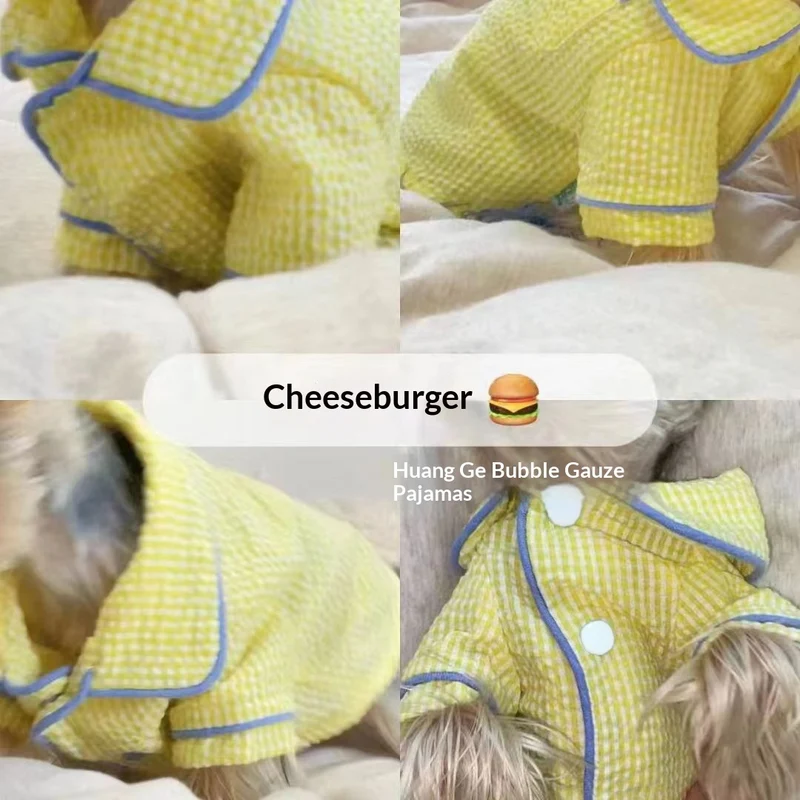 Pigiama Intero Cani Gatti Check Bubble Gauze XS-XL