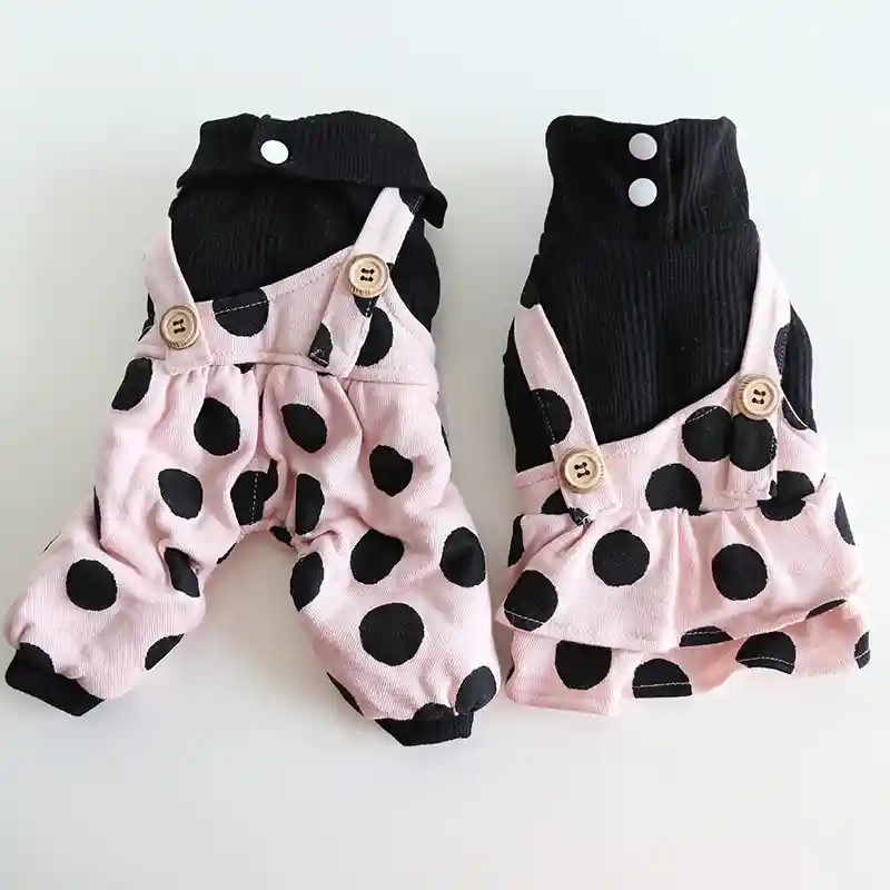 Cappotto Cani Pile Rosa Pois - Salopette o Gonna