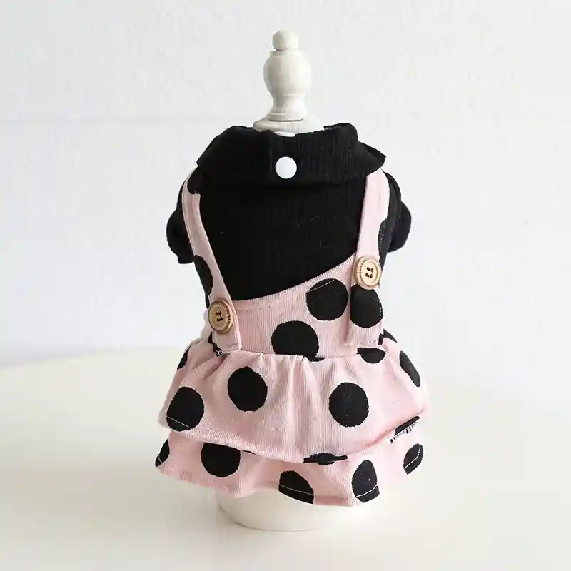Cappotto Cani Pile Rosa Pois - Salopette o Gonna