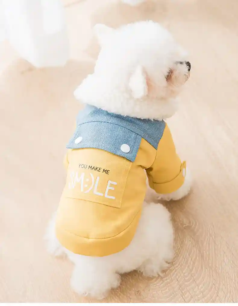 Cappotto Cani You Make Me Smile - Denim Imbottito