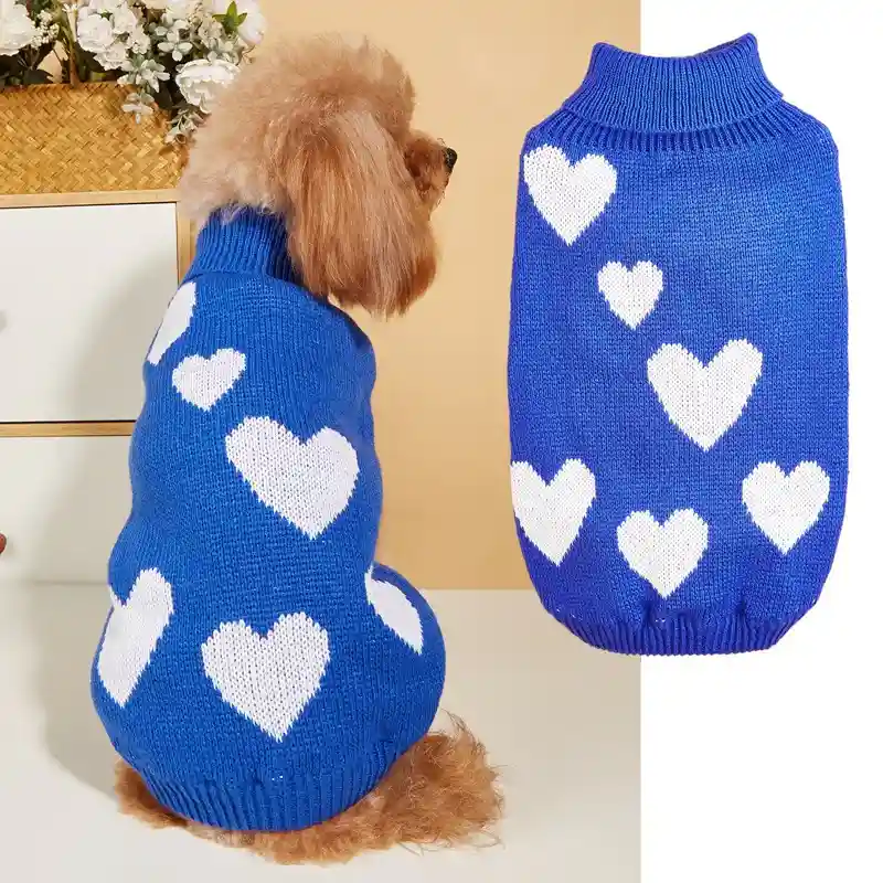 Maglione Cani Cuori San Valentino - Caldo Acrilico