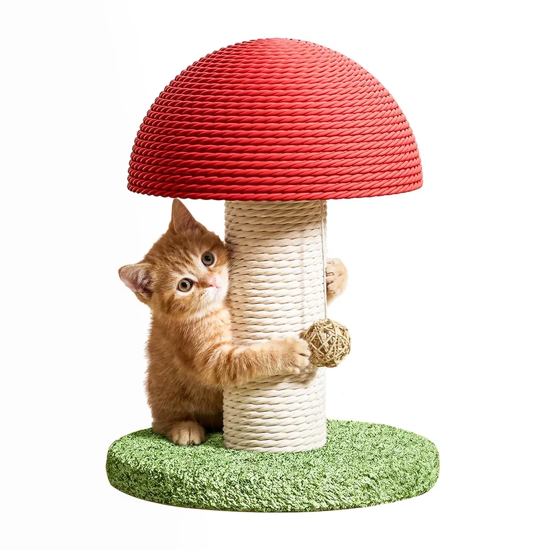 Tiragraffi Fungo per Gatti Sisal 28 cm con Pallina