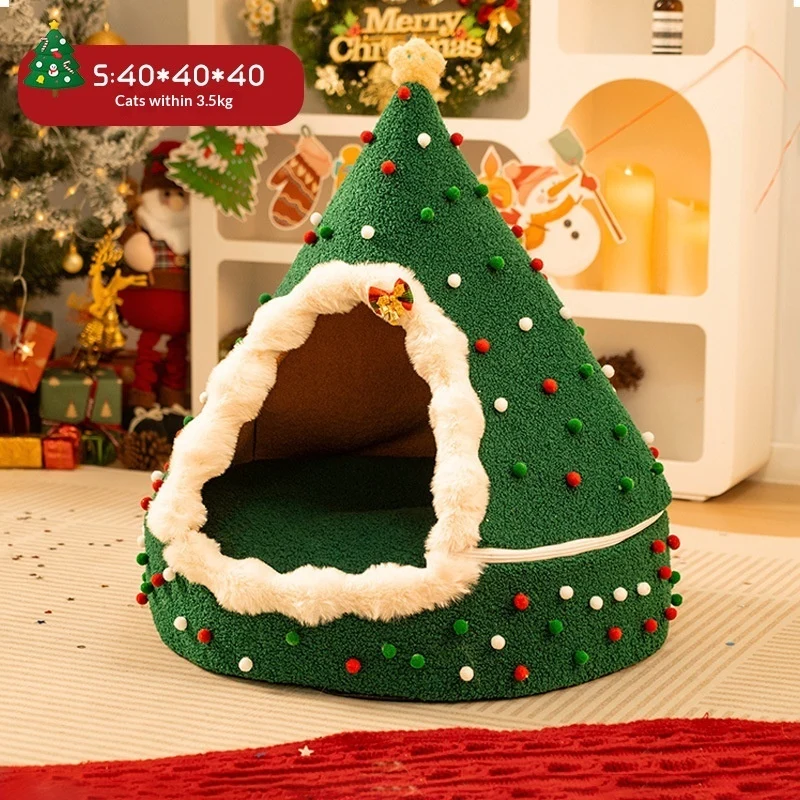 Casetta Albero di Natale per Gatti S/M/L 2 in 1
