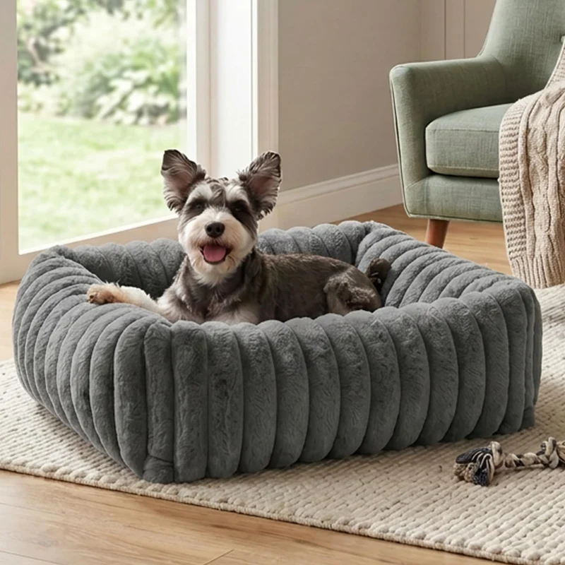 Cuccia Bolster 360° Faux Rabbit Fur Cani S-XL Lavabile