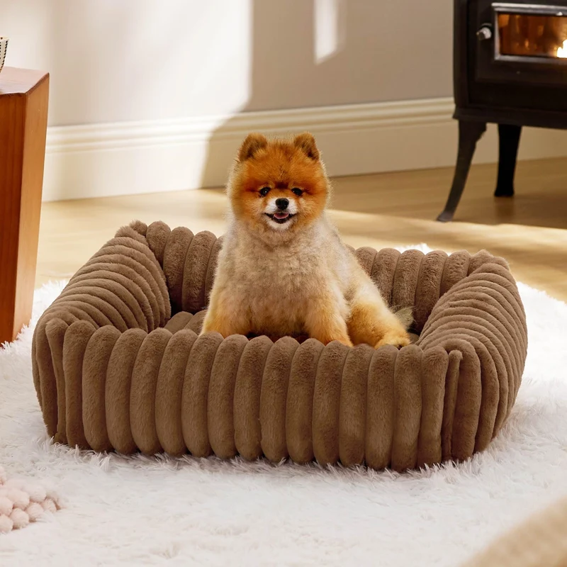 Cuccia Bolster 360° Faux Rabbit Fur Cani S-XL Lavabile