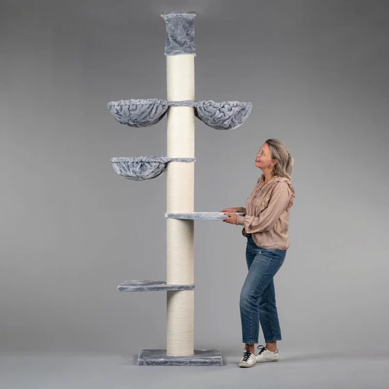 Krabpaal Maine Coon Tower Plus (Lichtgrijs) 225-245 cm