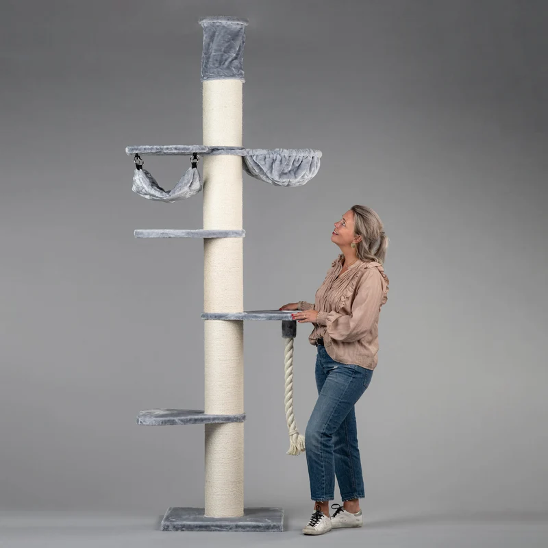 Krabpaal Maine Coon Tower Crown (Lichtgrijs) 245-265 cm