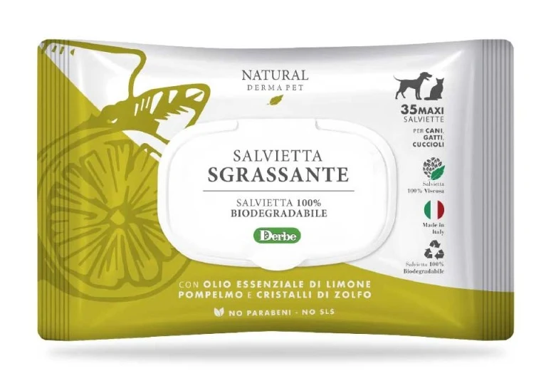 Derbe Salviette Detergenti Funzionali Sgrassanti Con Limone Pompelmo e Cristalli di Zolfo