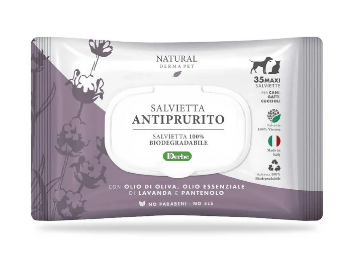 Derbe Salviette Detergenti Funzionali Antiprurito Lavanda Olivo e Pantenolo