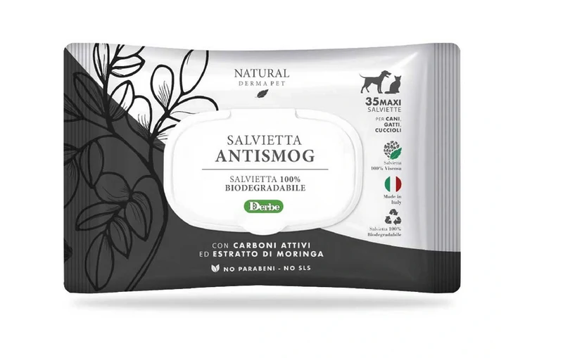 Derbe Salviette Detergenti Funzionali Antismog Carbone Attivo e Moringa
