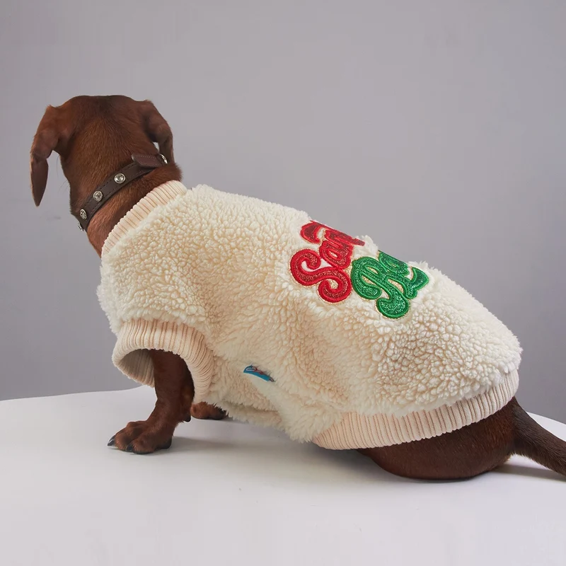 Cappotto Natalizio per Cani Santa's Baby - Pile Rosso