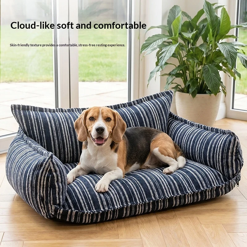 Cuccia Sofa Ortopedica a Righe per Cani – 4 Taglie