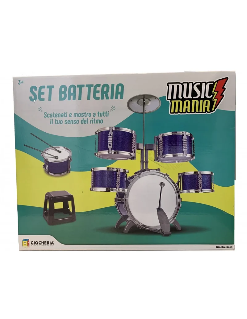 Music Mania - Set Batteria Con Sgabello
