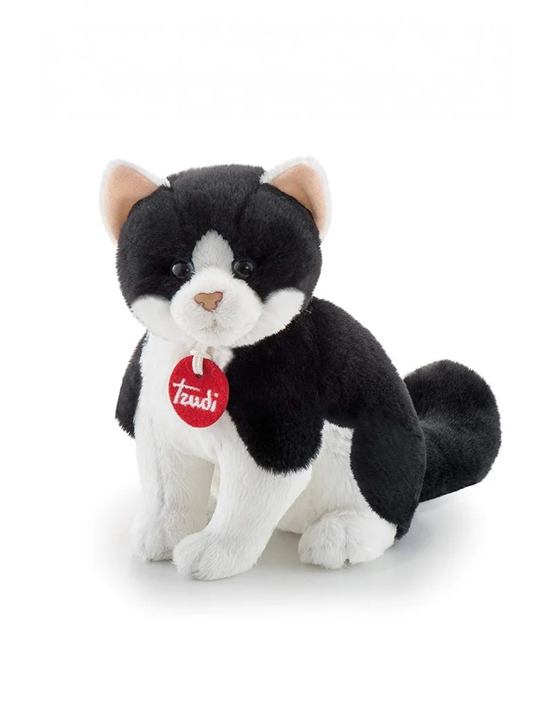 Peluche Gatto Bianco Nero Xs
