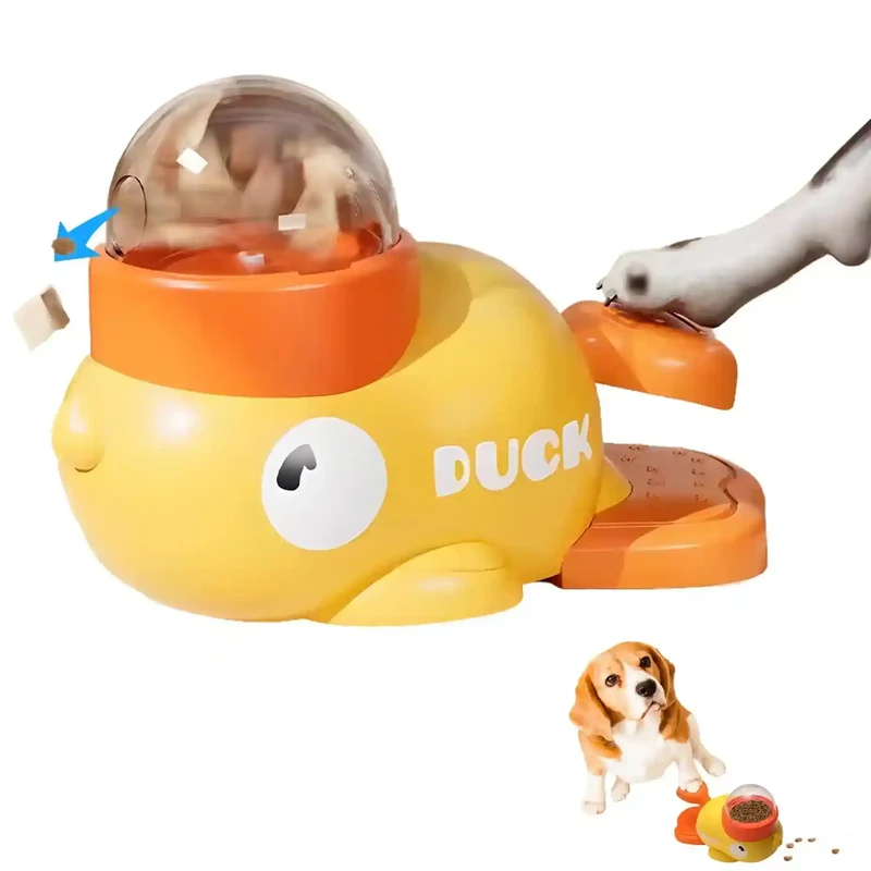 Dispenser Anatra Cani Gatti Interattivo Puzzle Snack
