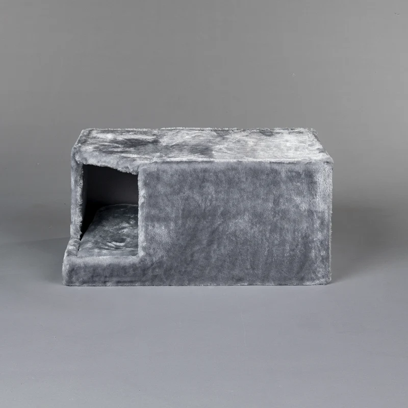 Speelhuis Lichtgrijs kleurig, Corner Coon 55 x 35 x 25 cm (incl. Kussen)