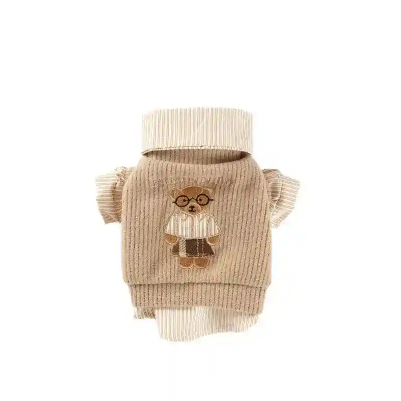 Maglione Preppy Stratificato per Cani - Elegante Velluto