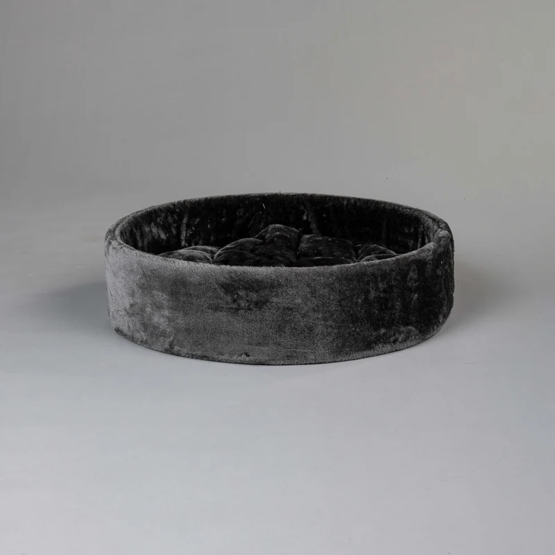 Donkergrijs kleurige, 60 cm Diameter Ronde Sleeper Zetel (Incl. Kussen)