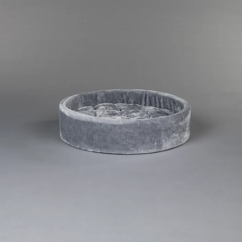 Lichtgrijs kleurige, 60 cm Diameter Ronde Sleeper Zetel (Incl. Kussen)