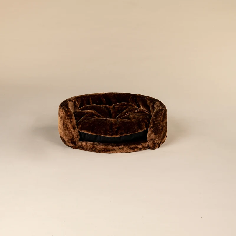 Bruinkleurige, 50 cm Diameter Ronde Zetel (Incl. Kussen)