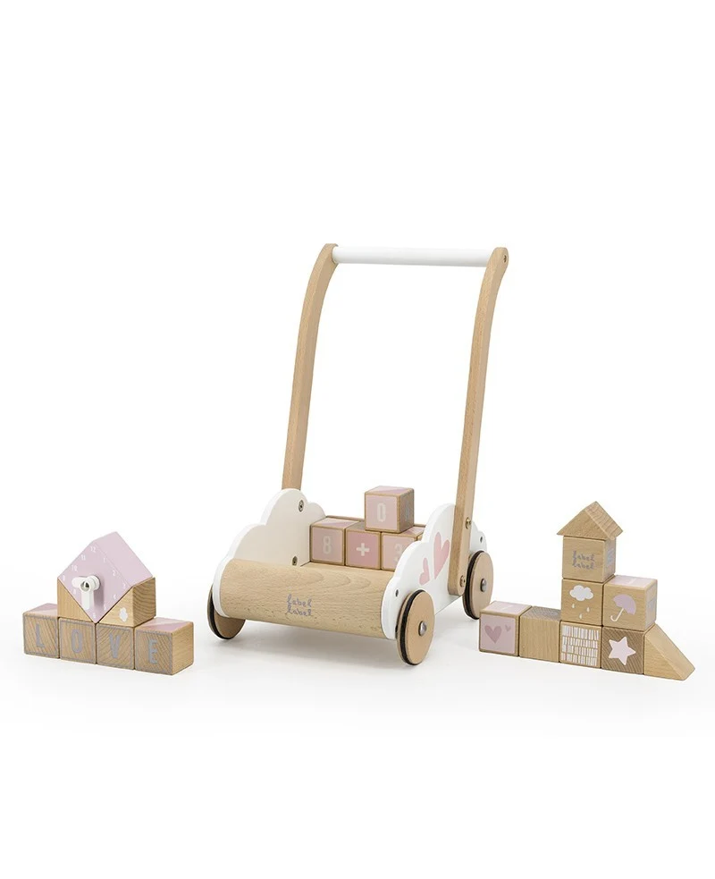 Baby Walker Label Label Rosa