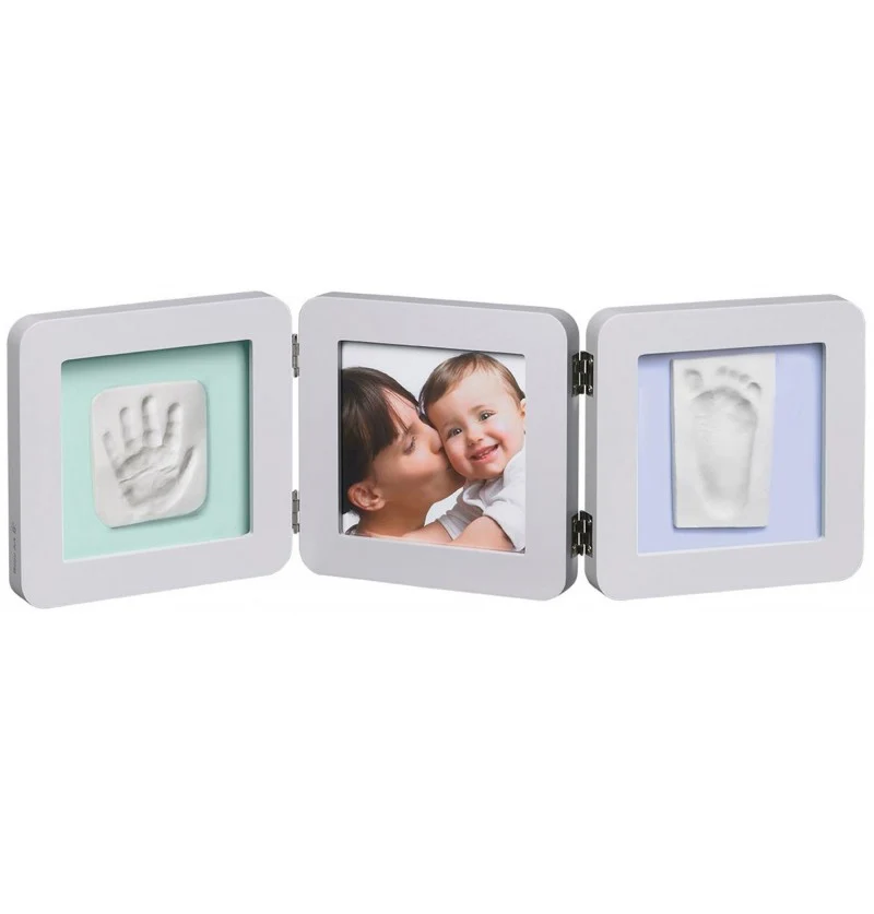 Baby Art Double Print Cornice Con 2 Kit Impronta Per Neonati Pastello