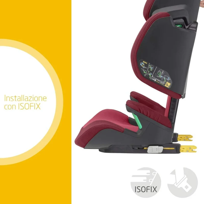 Maxi-Cosi Morion I-Size Seggiolino Auto 15-36 Kg Isofix Reclinabile Basic Red, Rosso