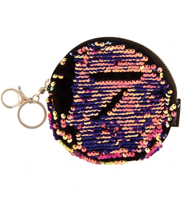 Magic Sequin E Velvet Portamonete Con Clip Pink E Purple