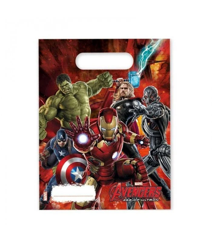 6 Bustine Per Caramelle O Regali Di Avengers Per La Tua Festa