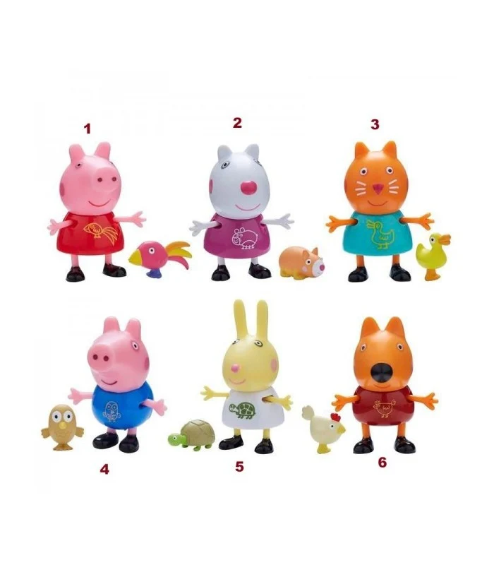 Peppa Pig Personaggio Con Cucciolo 6 Modelli