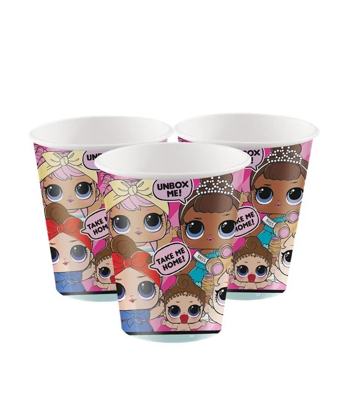 Lol Surprise - 8 Bicchieri Di Carta Da 256 Ml