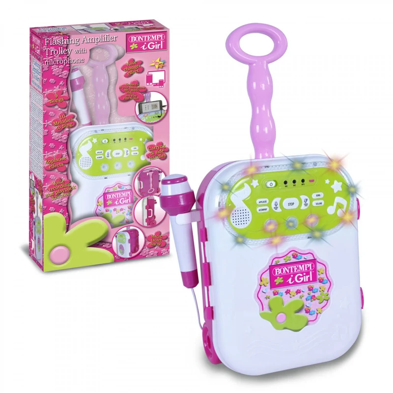 Amplificatore Con Trolley Bontempi Con Microfono Rosa