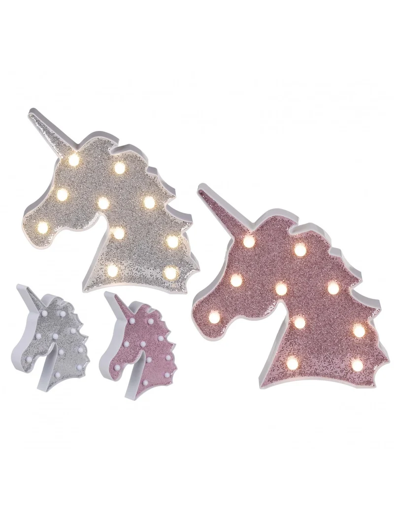 Testa Unicorno Glitter Con Led