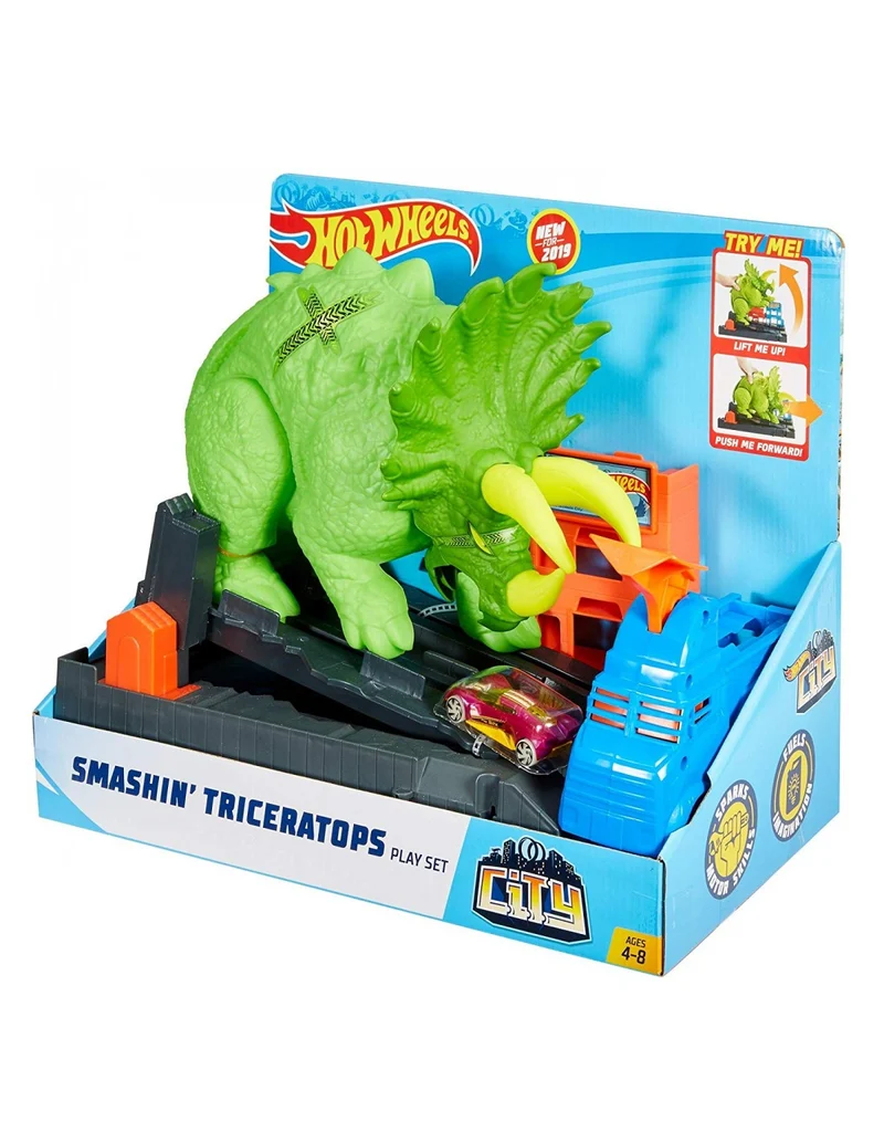 Hot Wheels City - Pista Attacco Del Triceratopo