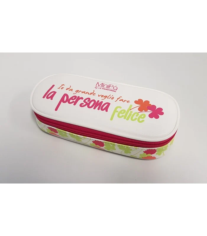 Astuccio Ovale Organizzato Minipa' Bianco Con Fiori