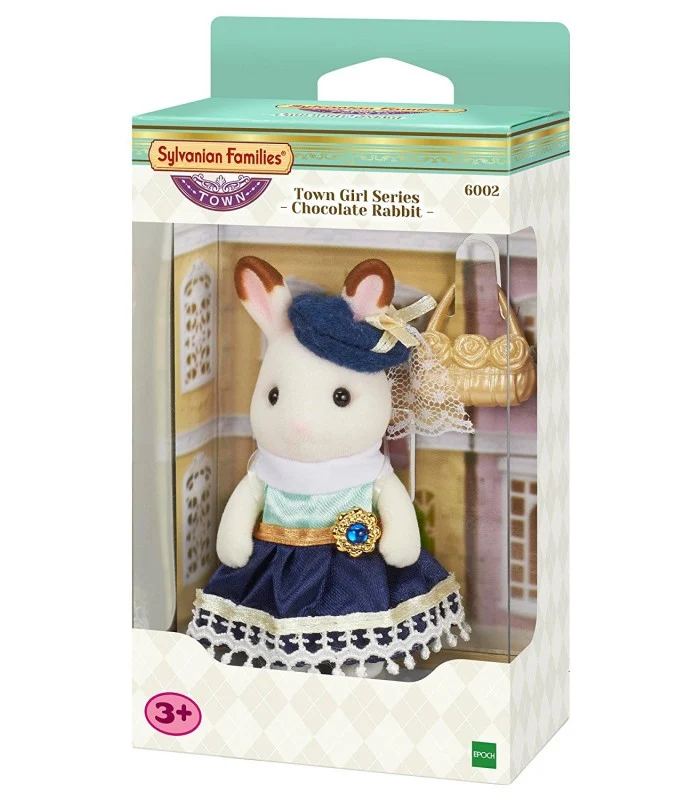 Sylvanian Families Town Ragazza Coniglio Cioccolato Con Borsetta