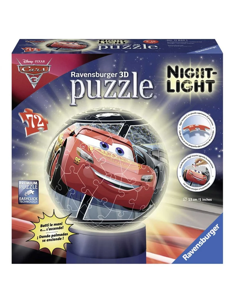 Cars 3 Puzzle Lampada 3d 72 Pezzi