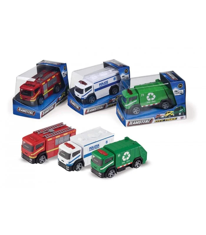 Teamsterz Veicoli City Truck In Metallo-3 Modelli
