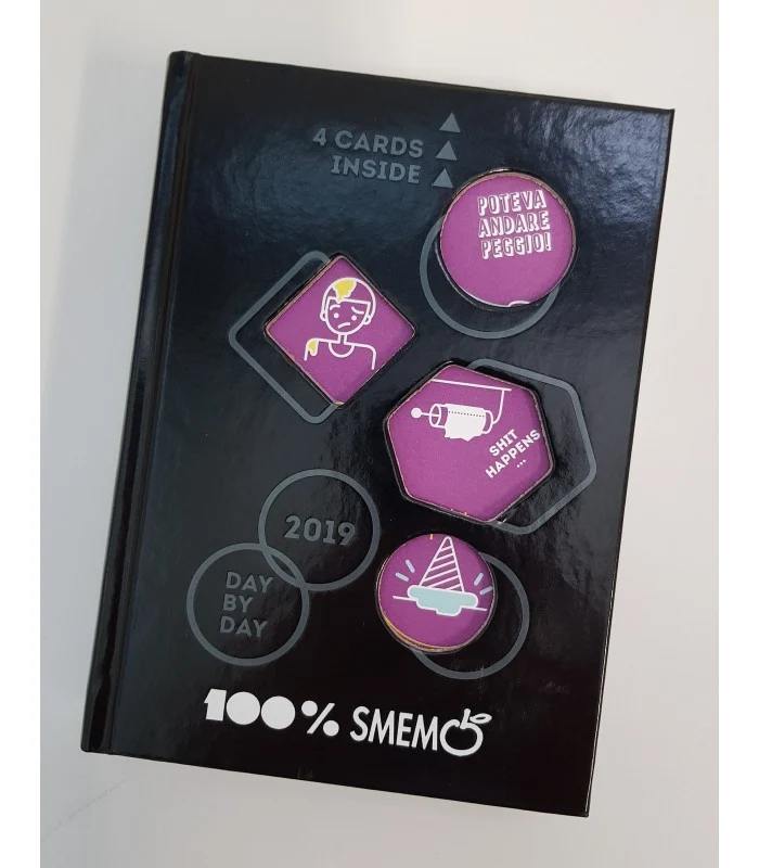 Diario Agenda Pocket Smemo 16 Mesi Special Edition Cartoline Nero