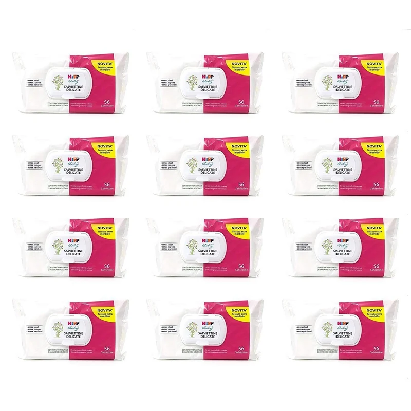 Kit Salviettine Delicate Hipp Baby 12 Confezioni Da 56pz