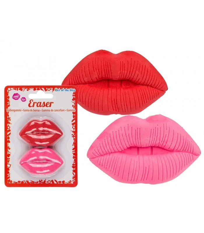 Blister Gomma Da Cancellare Bacio 6 Centimetri