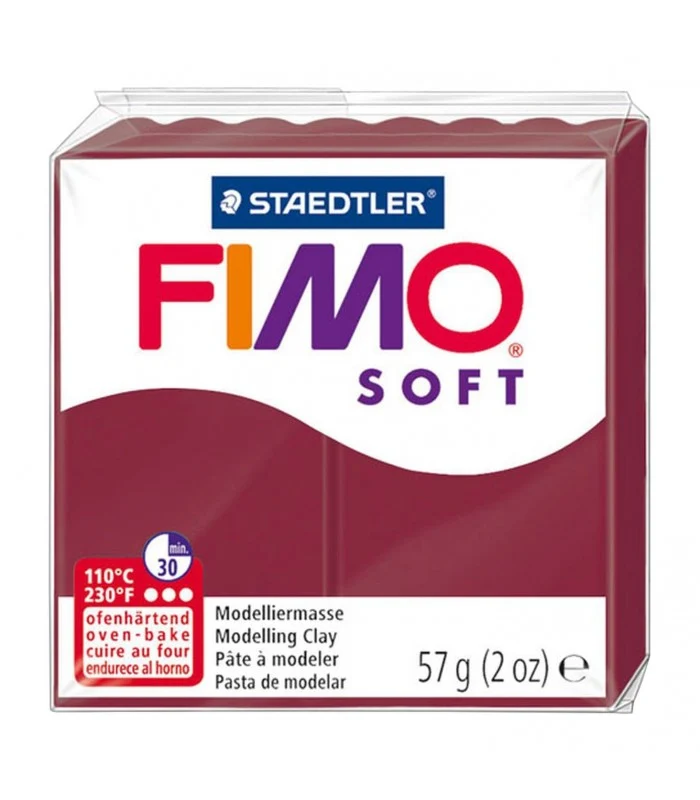Panetto Fimo Soft Rosso Scuro Vinaccia