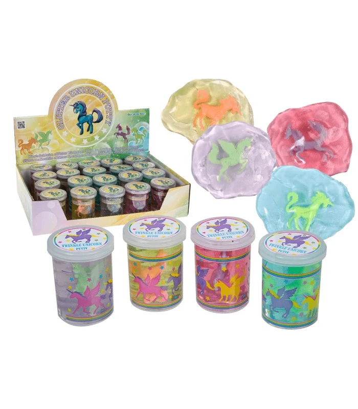 Slime Malleabile Con Unicorno Glitter 4 Modelli