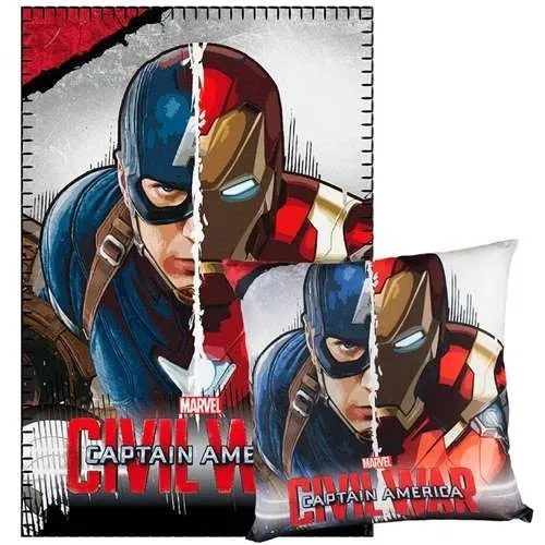 Set Plaid Con Cuscino Captain America Civil War