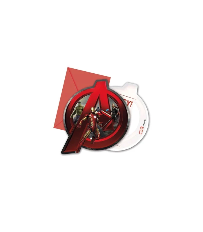 Avengers Age Of Ultron Set 6 Inviti Con Bustine